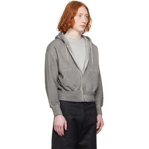 OEM personalizado caído hombros francés Terry cremallera completa hombres Sun Fade sudaderas con capucha - Product Image 2