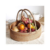 Groothandel Eco-vriendelijke Moderne Multifunctionele Picknickmand Decoratieve Opbergmand Geweven Bloempot Rieten Op Maat Ovaal Hoog