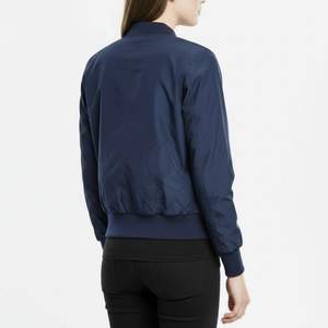 Veste bomber en polyester et nylon pour femmes, sur mesure, respirante, style hip hop, prix de gros, bleu marine, fabrication directe d'usine - Product Image 2