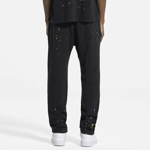 Vente en gros de sweatshirts et pantalons de survêtement personnalisés en coton 100% pour hommes peints à la main en éponge française survêtements longueur genou poids lourd - Product Image 6