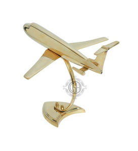 Premium Quality Brass Antique Jet <b>Plane</b> on Stand,Table Top Decorative Showpiece for Home Decor & Office Table Decor and Gifting - Product Image 3