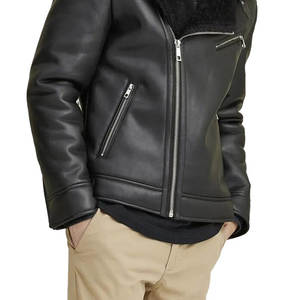 New Cowhide Leather Streetwear Fashion Plus Size Professional Winter Wear Leather Top Product Leather <b>Fur</b> Jacket for Men - Product Image 5