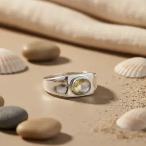 Bague en argent sterling 925 à motif géométrique romantique, pierre de lune, plaqué or 10 carats, rhodium platine 14 carats, sertie invisible, cadeau pour femme - Product Image 3