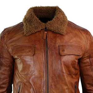Produit très demandé Veste d'hiver pour homme en cuir et toile à col montant et capuche respirante Multicolore Meilleur fournisseur - Product Image 4