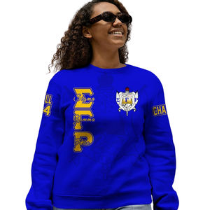 Sudadera de Forro Polar Premium de Sigma Gamma Rho, Azul y Dorado de 1922, Sudadera Griega de Hermandad, Suéter Cómodo de Invierno para Mujer - Product Image 5