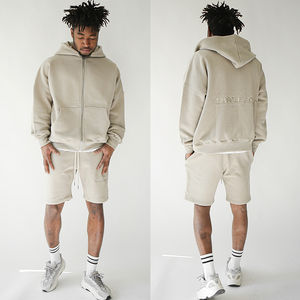 Nouveaux vêtements d'hiver Logo personnalisé Lourd GSM Épaule tombante Design élégant 100% coton Surdimensionné Hommes Zipper Hoodies avec des prix bon marché - Product Image 5