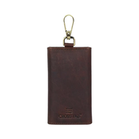 Porte-clés vintage pour homme en cuir PU style Crazy Horse, étui à trois volets, pochette porte-clés, blocage RFID, couleurs personnalisables, capacité 6 clés
