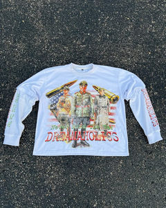 เสื้อยืดแขนยาวผู้ชายแบบลำลองถักสองชั้น สไตล์วินเทจทำสีซีด ระบายอากาศได้ดี เป็นมิตรกับสิ่งแวดล้อม ผลิตตามสั่ง - Product Image 5