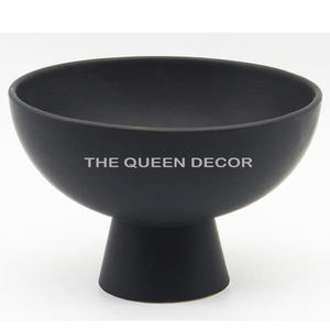 Tazón Decorativo Redondo de Aluminio con Acabado Negro, Diseño Japonés de Lujo, Venta Caliente - Product Image 1