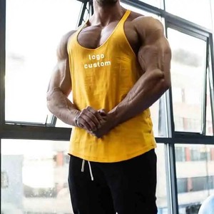 Camiseta sin mangas de algodón tejida transpirable personalizada OEM al por mayor, camiseta de secado rápido ecológica para deportes de gimnasio para Fitness, correr, estilo Formal - Product Image 4