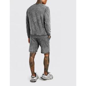 Fabricant de vêtements personnalisés, ensemble de survêtement unisexe délavé à l'acide, ensemble de survêtement vierge, taille plus, ensemble de short et de t-shirt délavé à l'acide pour homme - Product Image 5