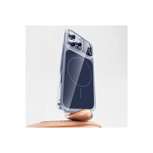 Étui en silicone de luxe bleu marine édition Lugano compatible MagSafe pour iPhone 11 Pro avec dos transparent et bouton de contrôle de la caméra - Product Image 1