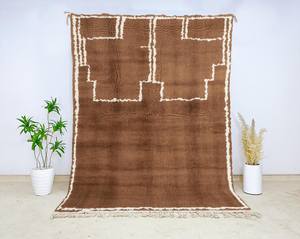 Hecho a mano auténtica marroquí Beni Ourain alfombra Azilal alfombra Tapis - Product Image 1