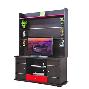 Premium Quality Wooden TV Stand designed to fit into the corner of a room made from wood available from India