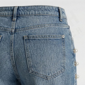 Jeans pour femmes, décontractés, avec poches zippées, denim, pantalon long, printemps, pantalon pour femme, meilleure qualité, denim respirant, mode streetwear - Product Image 5