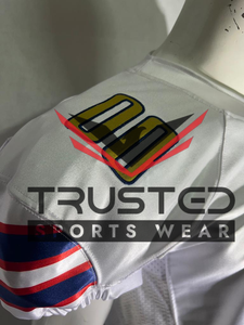 เสื้อเจอร์ซีย์อเมริกันฟุตบอลแขนสั้นพิมพ์ลายดิจิทัล ระบายอากาศได้ดี ผลิตตามสั่ง ราคาถูก ขายส่ง มีโลโก้ของตัวเอง ไซส์ XL - Product Image 4