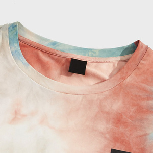 Custom printed tie dye <b>tshirts</b> for men breathable summer cotton oem production with logo design and private label options - Product Image 4