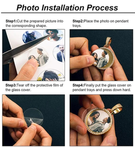 Joyería Hip Hop para Hombre y Mujer, Chapado en Oro de 18K, con Circonitas, Diamantes, Medallón Personalizado con Foto, Collar con Colgante para Guardar Recuerdos - Product Image 6