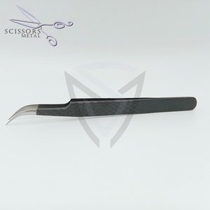 Pince à cils en acier inoxydable avec logo personnalisé gratuit, volume de 90 degrés, produit de beauté, pointe pointue en fibre de cils pour cils - Product Image 4