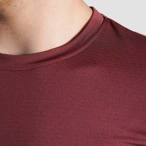 T-shirt de sport en polyester tricoté 100 % pour la course à pied, couleur marron, léger, imprimé, sérigraphie, pour l'exercice - Product Image 6