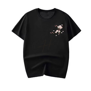 Camiseta de color sólido 100% algodón con bordado para hombre, cómoda, talla grande, informal, con bordado. - Product Image 5