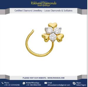 Último Fancy Lady 18kt oro amarillo diamante nariz Pin para Mehndi y Sangeet eventos mujeres elegante joyería accesorio - Product Image 5