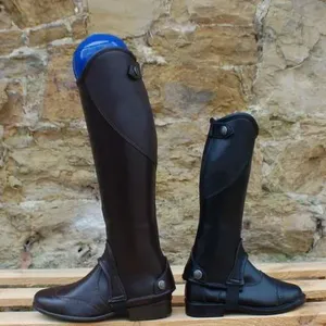 Demi-chaps d'équitation pour hommes de la meilleure conception, légers et de haute qualité-Équipement d'équitation en cuir sain et personnalisé confortable Dernières - Product Image 2
