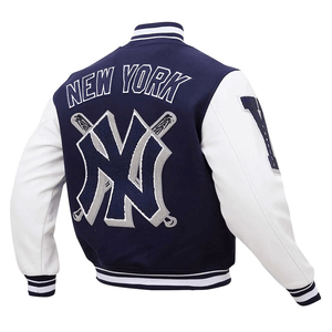 OEM por encargo Letterman cuerpo de lana mangas de cuero bordado Chenille parches Varsity chaqueta Letterman chaqueta de béisbol - Product Image 2