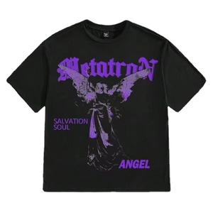 All'ingrosso t-shirt da uomo di grandi dimensioni da 250 grammi di colore <span class=keywords><strong>nero</strong></span> pesante stile Hip Hop - Product Image 1