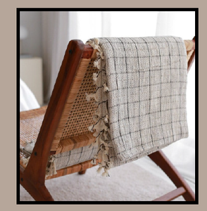 Blanc Noir Checkered Melange 100 Couvre-lit en coton naturel Brochet 200x240 cm 79x95 pouces - Product Image 4