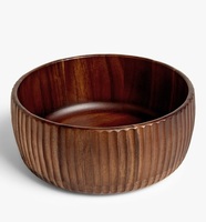 Bol de service pour salade de fruits en bois poli, artisanal, de luxe, écologique, léger, pour la maison, les restaurants, les bars, les hôtels, les mariages