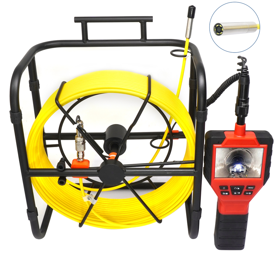 2025 New 9mm 30m Sewer Pipe Borescope Inspection Camera Ip67 Drain Sewer Pipeline Articulating Video Endoscope With 3.5 Monitor
