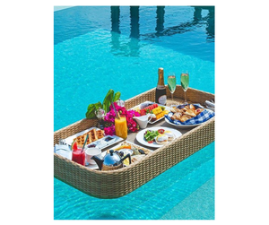 Exportador Bandeja decorativa Plástico Bali Bandeja de desayuno flotante Bandeja de ratán rinkwoven flotante - Product Image 6
