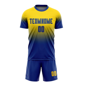 ชุดเสื้อฟุตบอลและกางเกงขาสั้นสีเหลืองชุดฟุตบอลแบบระเหิดชุดเสื้อแห้งเร็วระบายอากาศได้สำหรับผู้ใหญ่ - Product Image 2