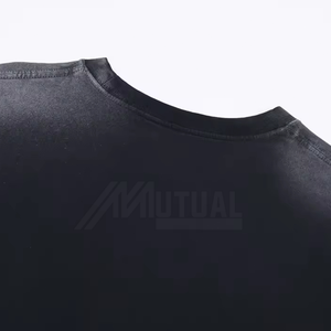 Camiseta de lavado ácido de alta calidad para hombre, 100% algodón, tejido de punto transpirable de secado rápido, estampado de logotipo de patrón sólido personalizable - Product Image 5