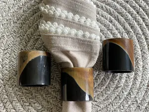 ห่วงรัดผ้าเช็ดปากทำจากฮอร์นธรรมชาติสำหรับตกแต่งโต๊ะอาหารงานปาร์ตี้ที่บ้าน - Product Image 6