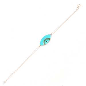 925 Sterling Silver Eye Design Tennis <b>Bracelet</b> with Diamonds <b>Rubies</b> Pearls Religious Charm <b>Bracelets</b> Great for Gifts - Product Image 6