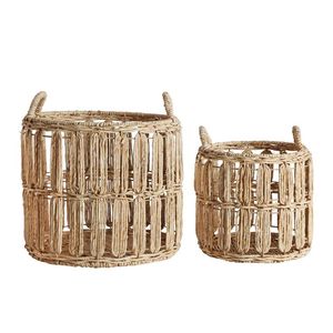 Support d'affichage élégant de pot de jardinière en rotin et en fer pour la maison, l'intérieur et l'extérieur. - Product Image 2