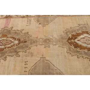 Alfombra Turca Vintage de 5.2x13.5 pies, Alfombra de Lana Marrón con Diseño Floral - Product Image 5