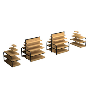 Dépanneur snacks papeterie présentoir étagère à livres en bois supermarché métal étagère de présentation en bois - Product Image 4