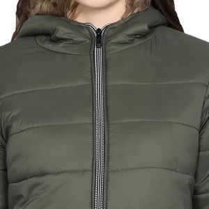 <b>Women</b> Winter Hooded Puffer <b>Jacket</b> <b>Lightweight</b> Quilted Warm Coat Custom Logo Fashion Outerwear OEM Wholesale Factory Supply - Product Image 4