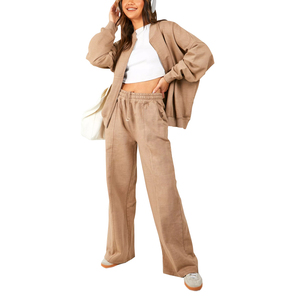 Acid Washed Drop Shoulder set joggers pantalones Sudadera con pantalones de chándal Sudaderas con capucha en blanco chándales de gran tamaño 2026 - Product Image 1