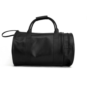 กระเป๋าเดินทางทรงกระบอกหนังแท้สีน้ำตาลทำมือ ซิปทันสมัย ใช้ได้ทั้งชายและหญิง เหมาะสำหรับเดินทาง ออกกำลังกาย และพักค้างคืน - Product Image 5