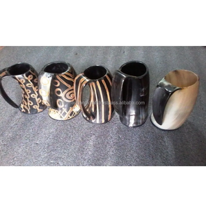 Taza para beber vikingo de cuerno de búfalo Real personalizada de alta calidad, decoraciones de animales de Navidad, copa de cuerno de buey pulido, artesanías naturales - Product Image 1