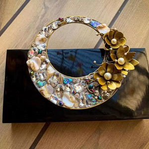 Bolsos de Mano de Resina, Bolso de Hombro Acrílico para Mujer, Bolsos de Mano de Novia, Bolsos de Mano de Piedra de Resina de la India por CRAFTING CRAFTS en oferta - Product Image 1