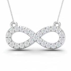 Collar Infinito Clásico con Diamantes Incrustados en Oro de 14K para Mujer, con Cadena para Uso Diario y Regalos - Product Image 1