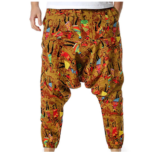 Pantalons de survêtement pour hommes de haute qualité, légers, respirants, en élasthanne/coton, imprimés, à jambes larges, à entrejambe tombant, OEM ODM en gros - Product Image 6