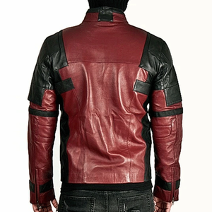 Men's Custom Red Black Genuine Leather Windproof High Performance Track Protected Motorbike Jacket - Product Image 2