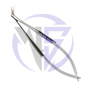 Tijeras Corneales Castroviejo Curvas y Rectas de Punta Fina, Herramientas de Microcirugía Oftálmica, Cirugía Ocular, Acero Inoxidable - Product Image 3