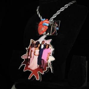 Pendentif Hip Hop en argent 925 avec moissanite VVS personnalisée, émail glacé, logo lettre, charme, bijoux de rappeur par Phoenix Enterprise - Product Image 5